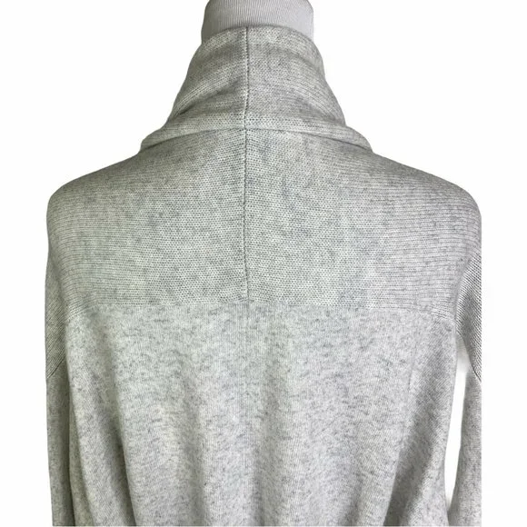VINCE Gray Cashmere Wool Waist Tie Shawl Collar Cardigan Sweater Womens L New